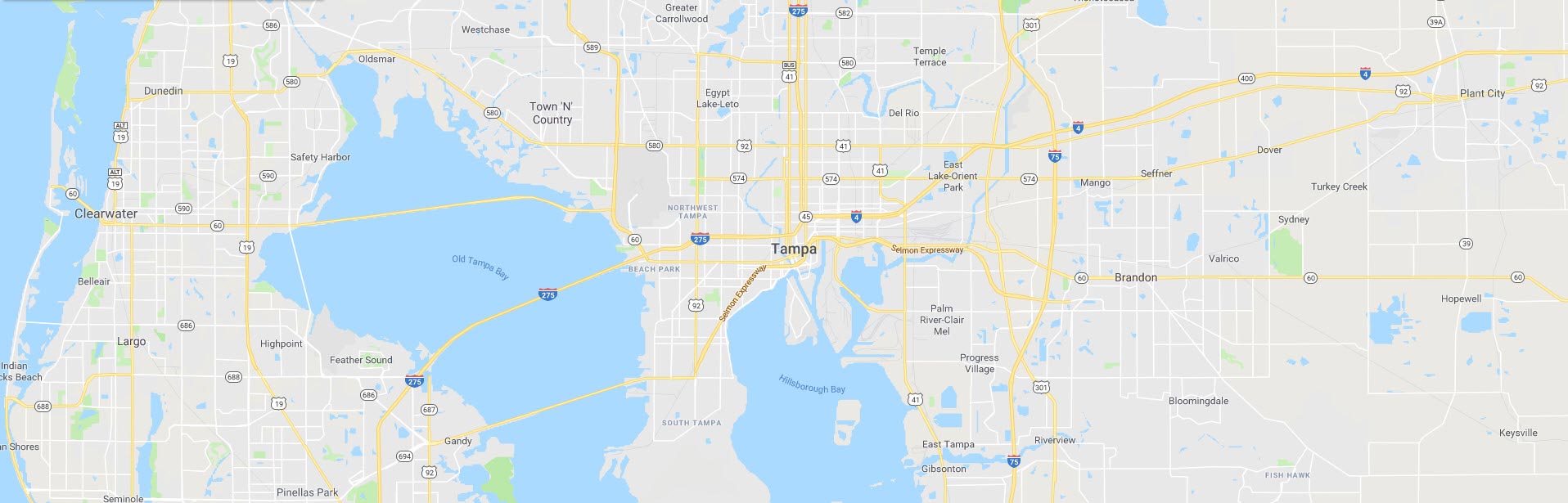 Lawn care service Tampa map